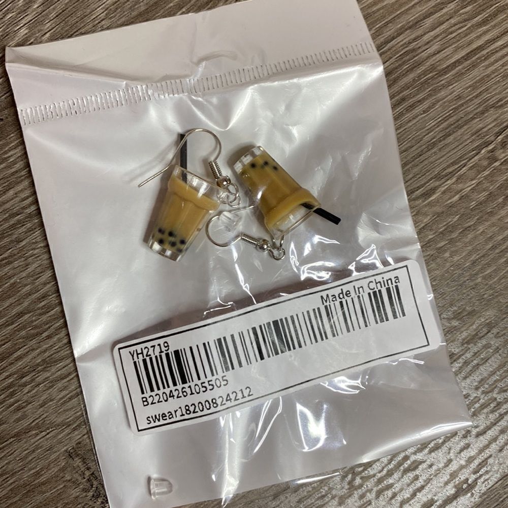 Iced Coffee / Boba Milk Tea Earrings - Picture 2 of 4